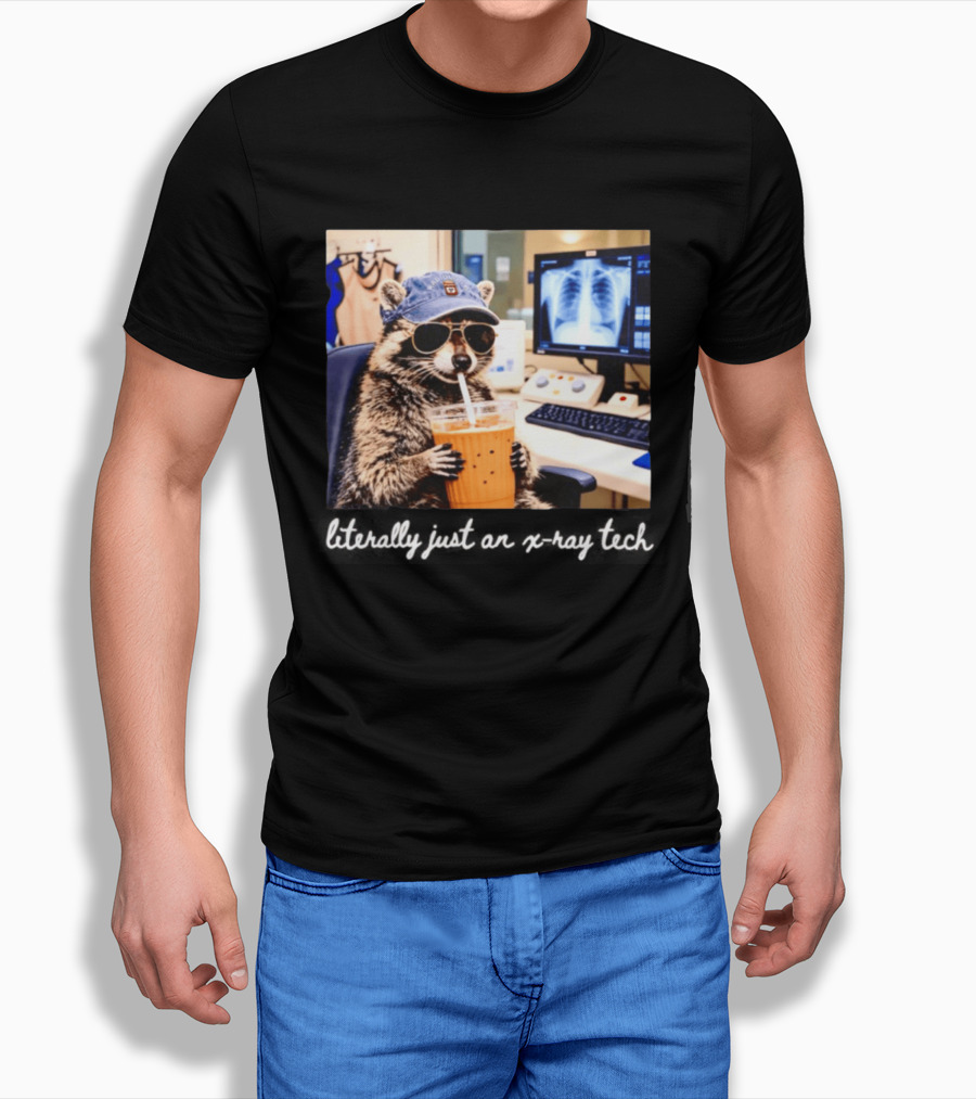 Radiology Raccoon Literally Just An X Ray Tech Cool Drink And Shades T-Shirt