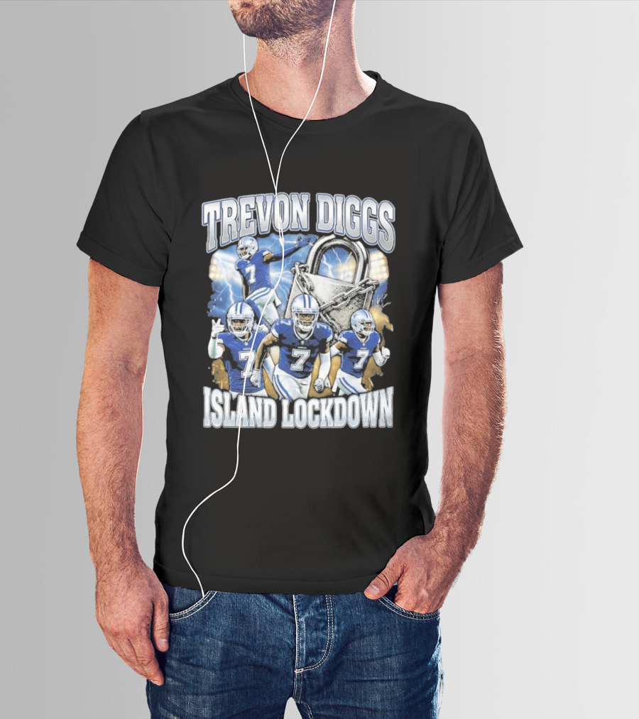 Trevon Diggs Island Lockdown Football Defense Lock With Number 7 T-Shirt