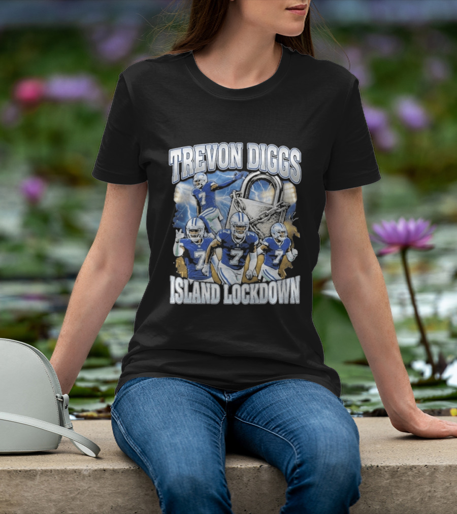 Trevon Diggs Island Lockdown Football Defense Lock With Number 7 T-Shirt