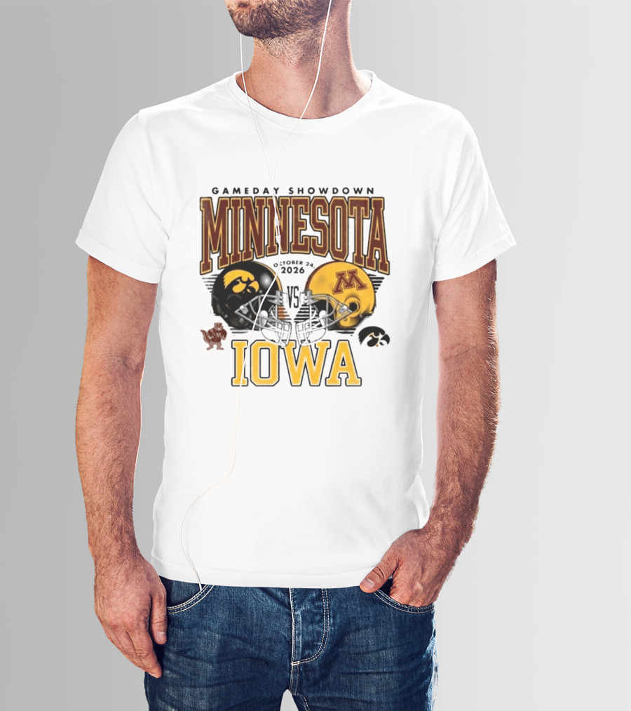 Gameday Showdown Minnesota Vs Iowa October 24 2026 Hawkeyes Golden Gophers Clash T-Shirt
