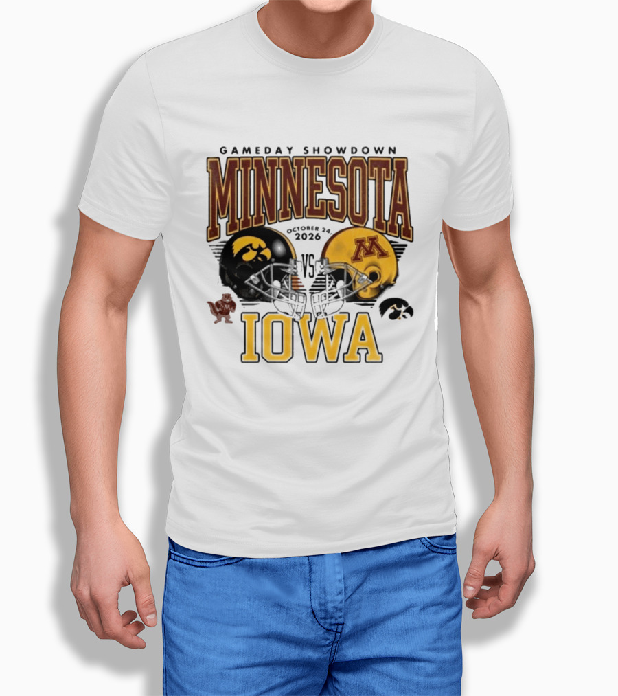 Gameday Showdown Minnesota Vs Iowa October 24 2026 Hawkeyes Golden Gophers Clash T-Shirt