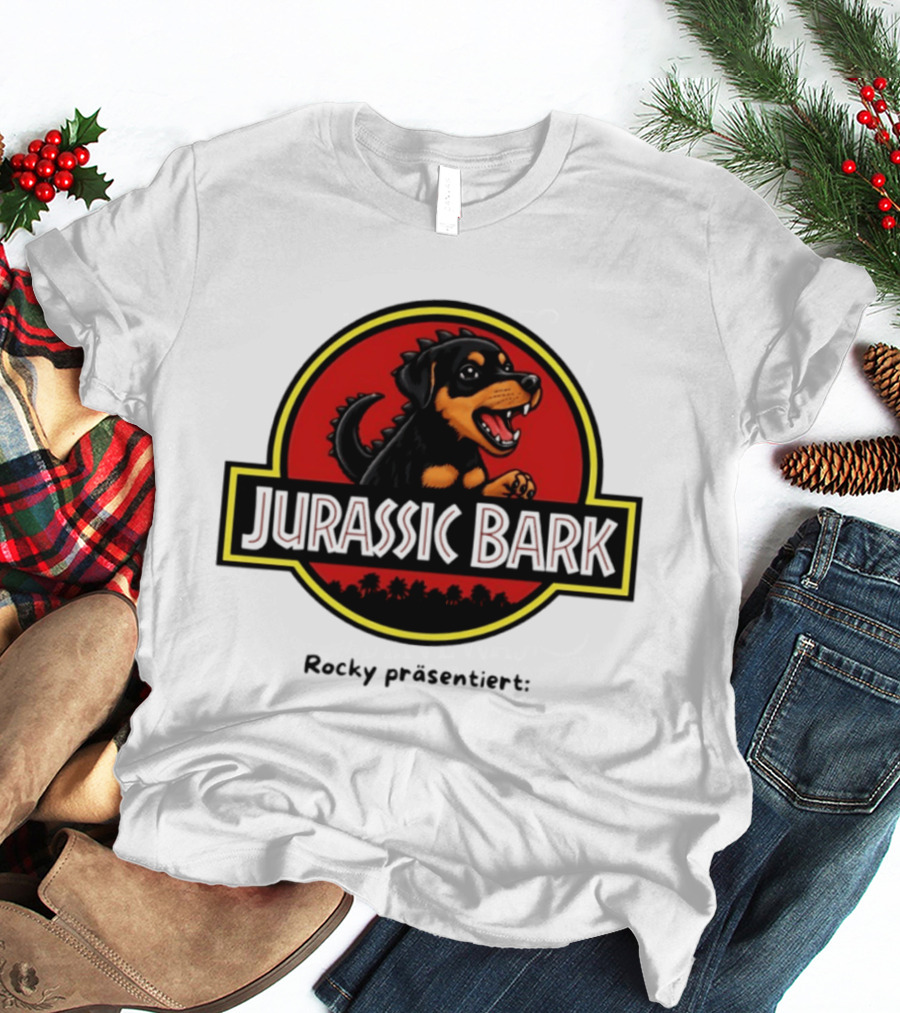 Jurassic Bark Rocky Prasentiert Dinosaur Dog T-Shirt