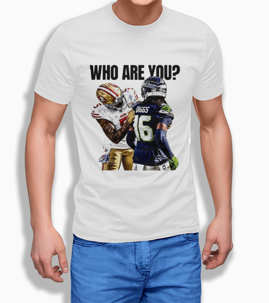 Mike Evans San Francisco 49ers Vs Seahawks Who Are You NFL Confrontation T-Shirt