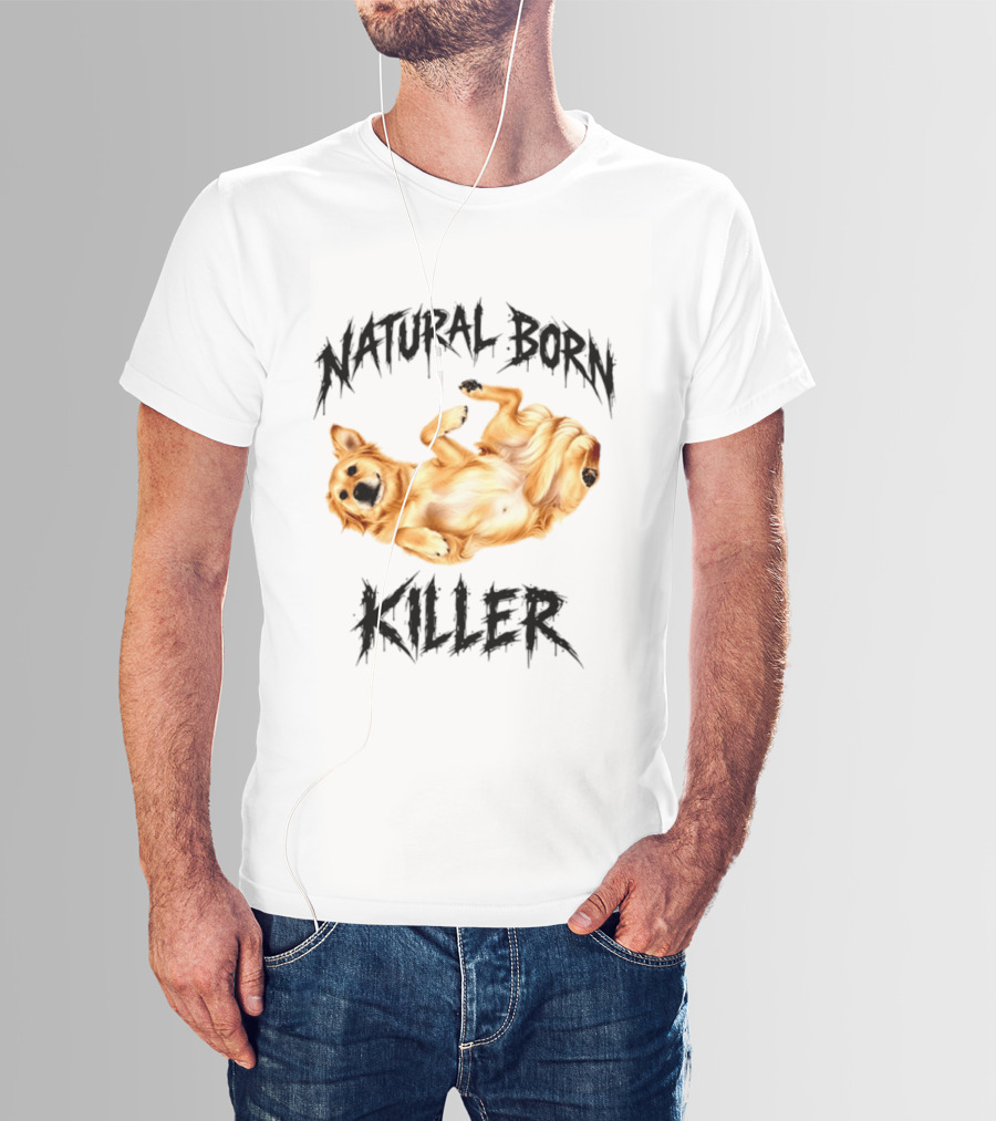 Natural Born Killer Playful Golden Retriever Pose T-Shirt