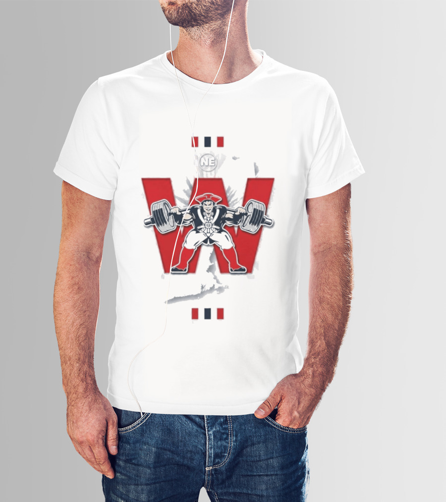 NE Patriots Weightlifting Strong Victory T-Shirt