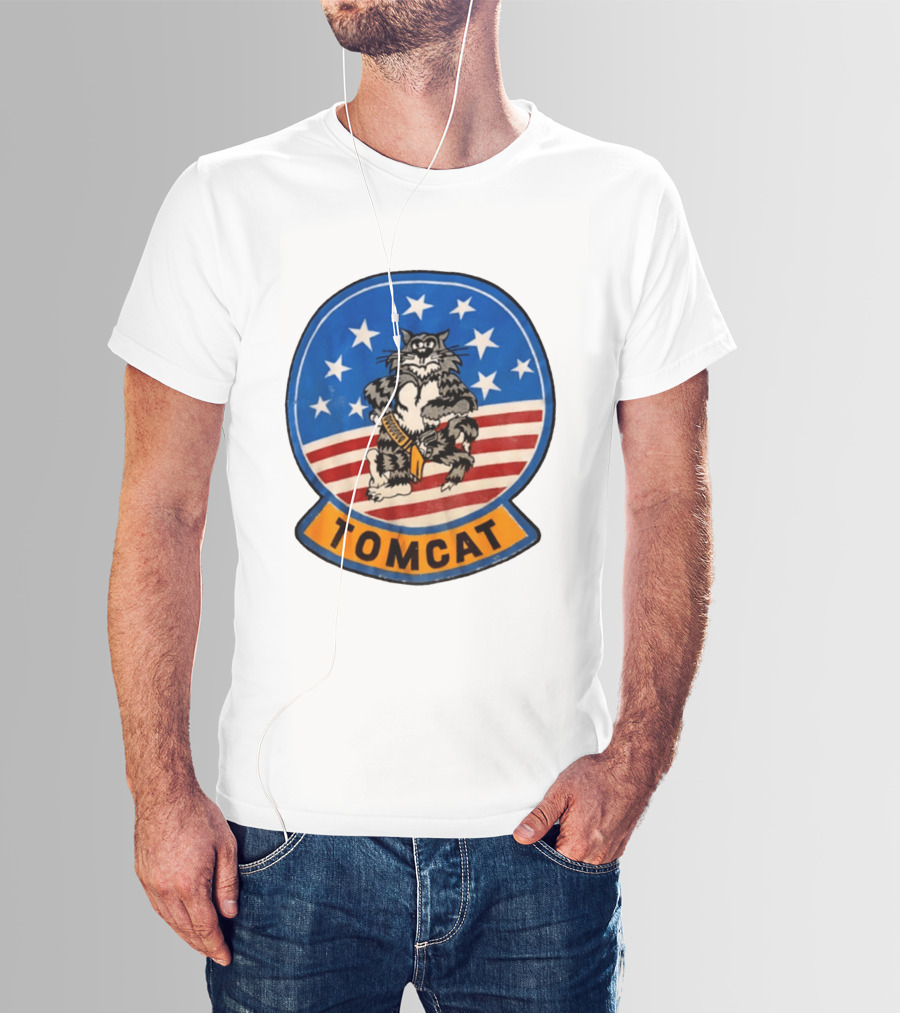 Tomcat 1987 JRS Enterprises Stars And Stripes Cat T-Shirt