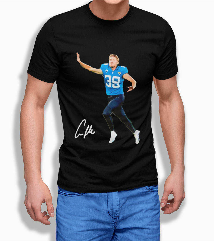 Cam Little Jacksonville Jaguars 39 Player Jumping Action T-Shirt
