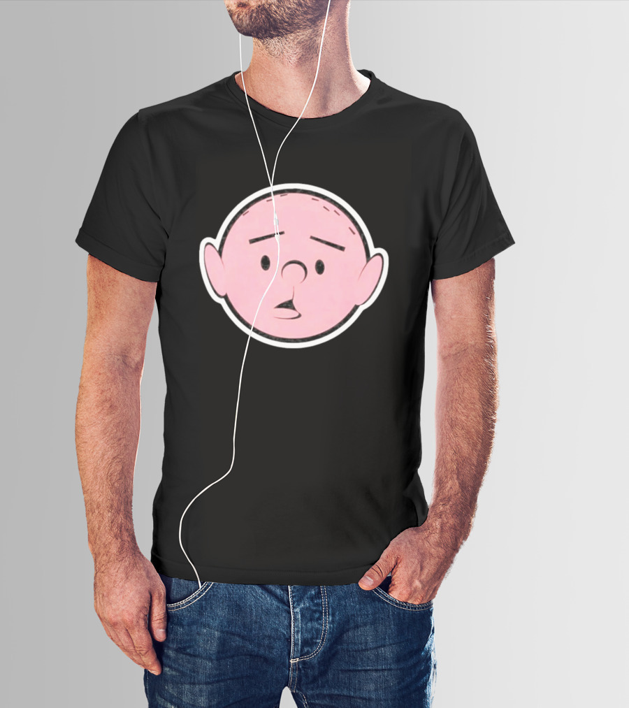 Cartoon Karl Pilkington Sticker Face Drawing T-Shirt