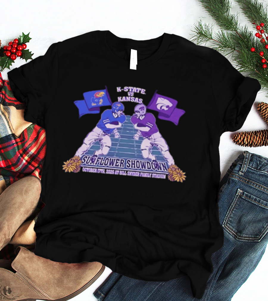 K State Vs Kansas Sunflower Showdown October 17th 2026 Bill Snyder Family Stadium T-Shirt