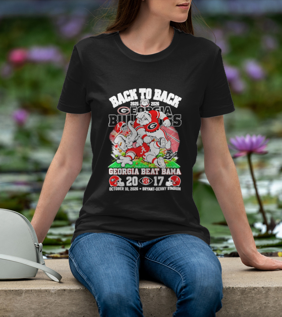 Back To Back Georgia Bulldogs Beat Bama 20 17 October 31 2026 Sanford Stadium T-Shirt