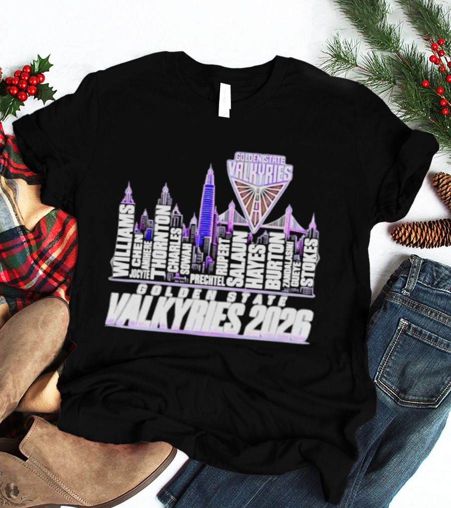 Golden State Valkyries Players Name City Skyline 2026 T-Shirt