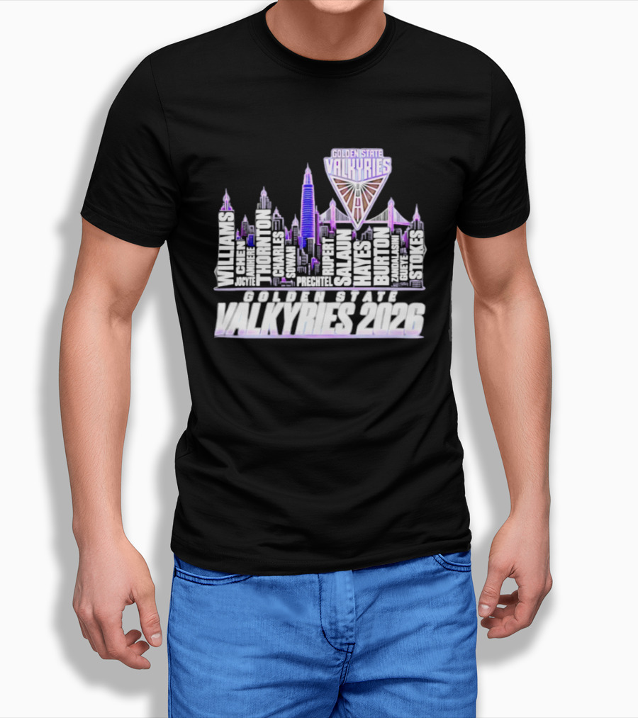 Golden State Valkyries Players Name City Skyline 2026 T-Shirt