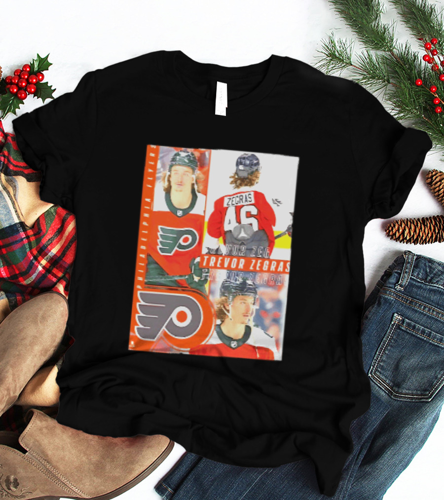 Philadelphia Flyers Trevor Zegras 46 Hockey Moment T-Shirt