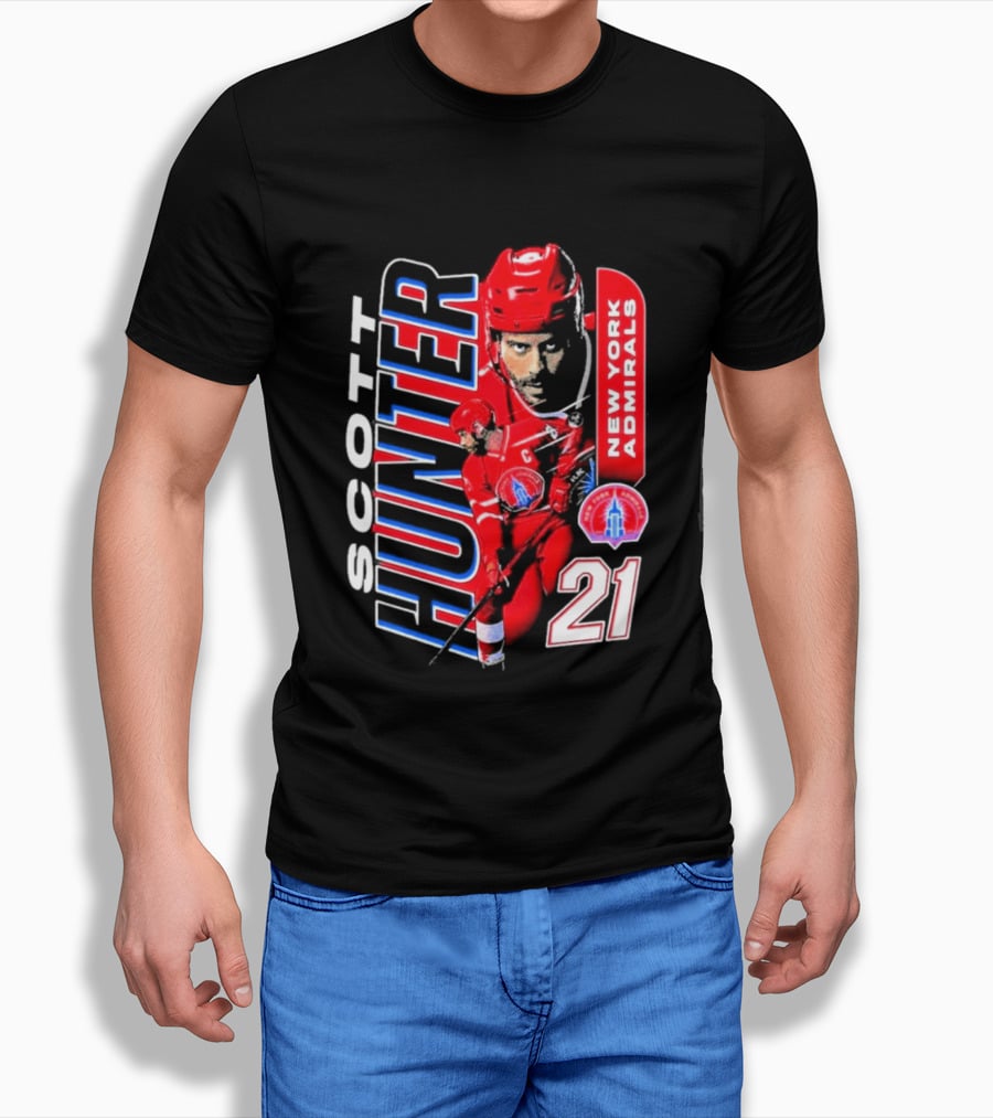 Scott Hunter New York Admirals 21 Hockey Team Player T-Shirt