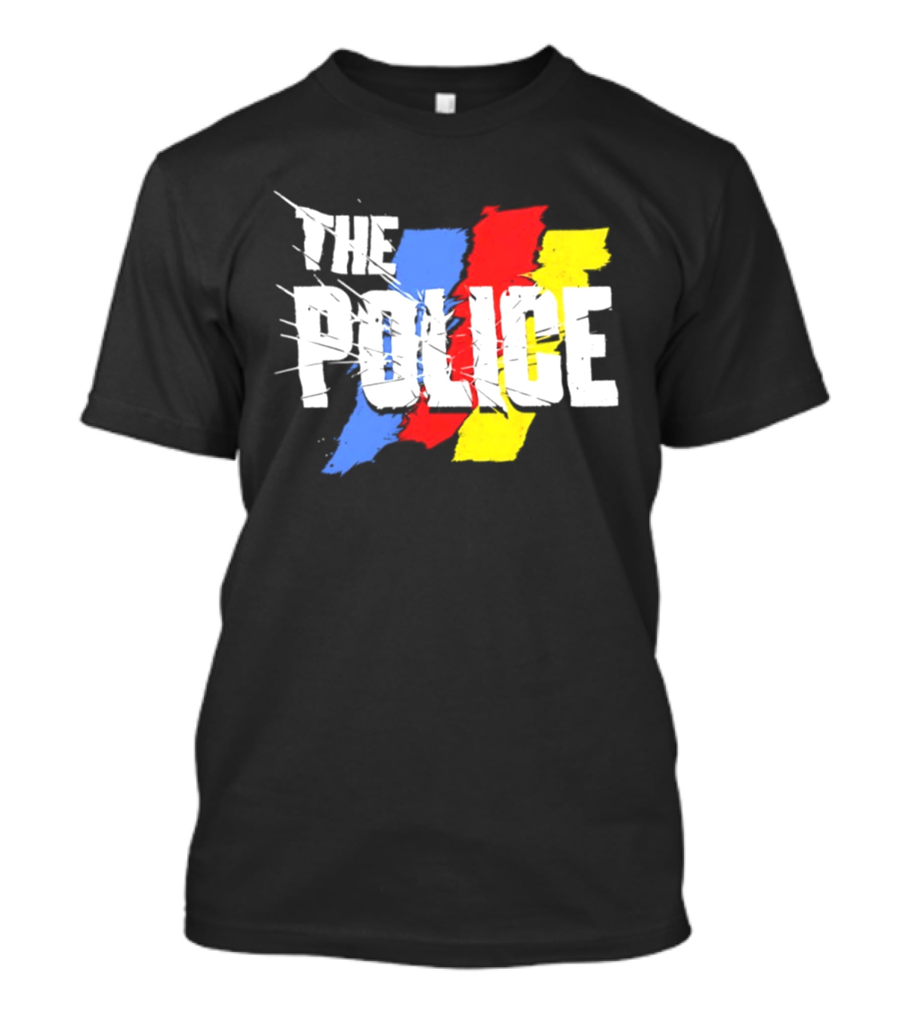 The Police Band Logo With Colorful Stripes T-Shirt