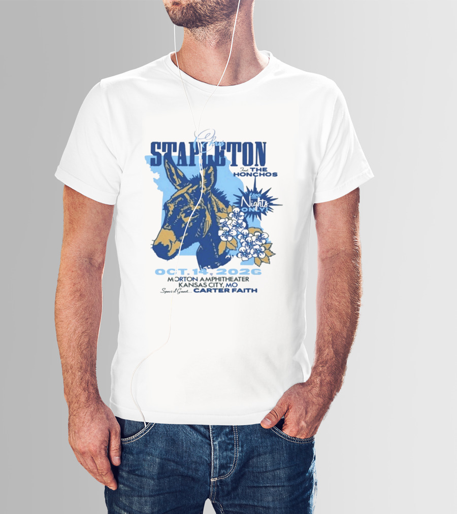 Chris Stapleton With The Honchos Kansas City MO October 14 2026 Morton Amphitheater Special Guest Carter Faith T-Shirt