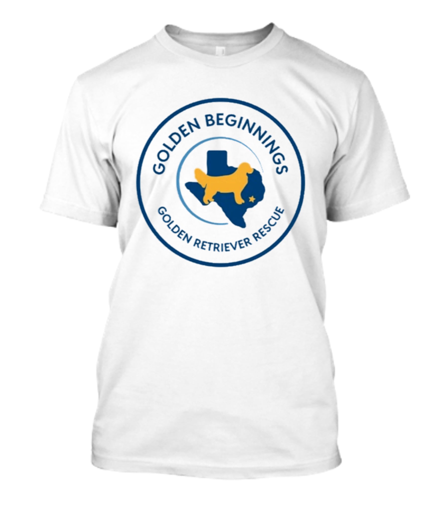 Golden Beginnings Golden Retriever Rescue Texas Map Dog T-Shirt