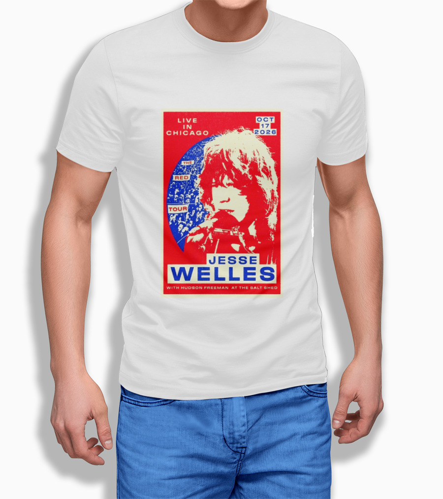 Live In Chicago Jesse Welles The Red Tour Oct 17 2026 With Hudson Freeman At The Salt Shed T-Shirt