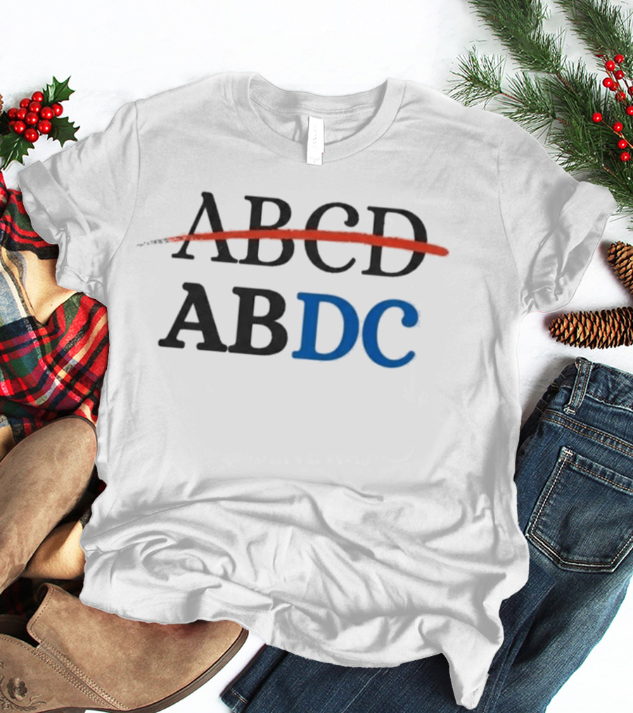 Rajesh Sharma Gulati ABCD Strikethrough ABDC Alphabet Correction T-Shirt