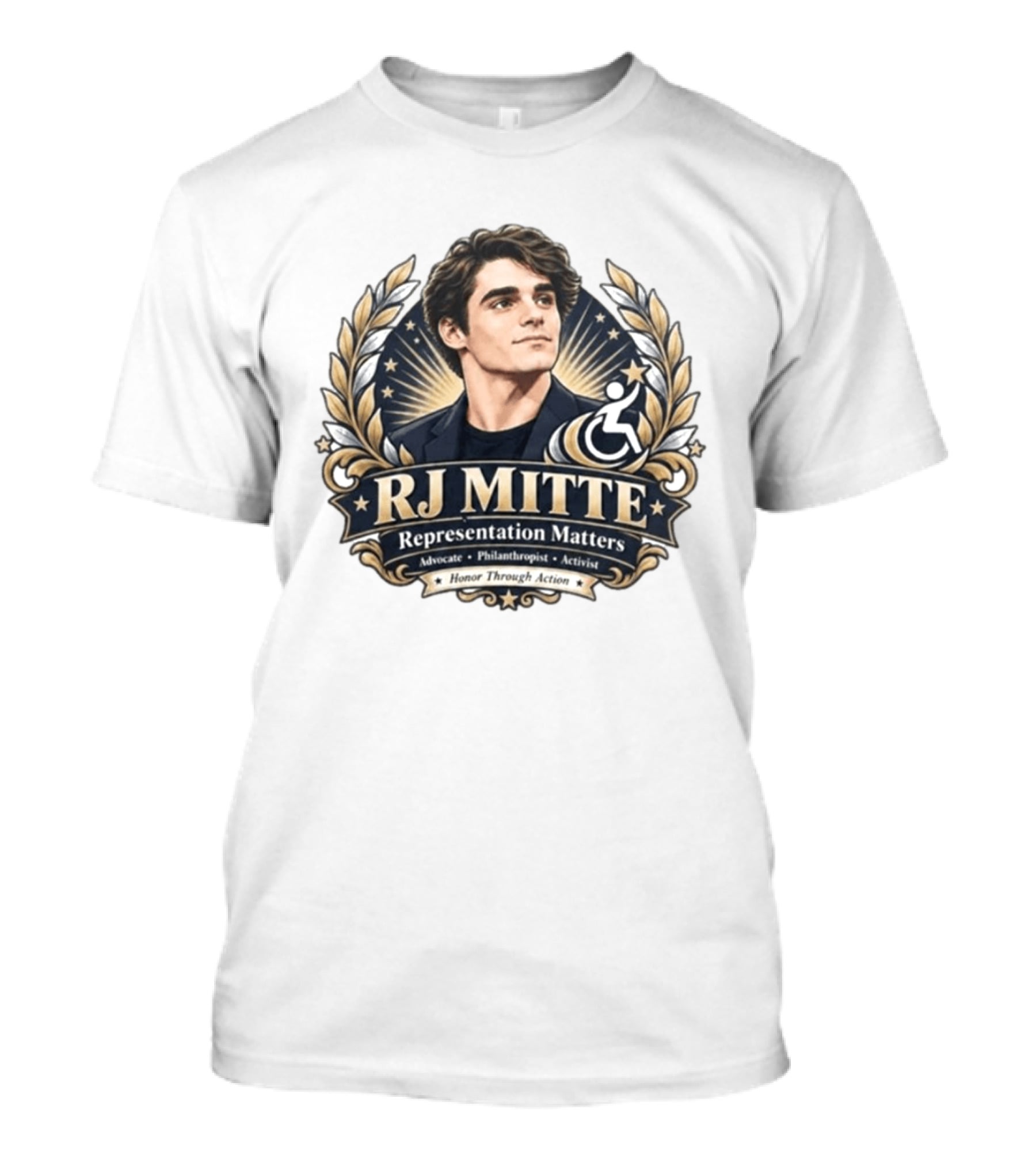 RJ Mitte Representation Matters Advocate Philanthropist Activist Honor Through Action T-Shirt