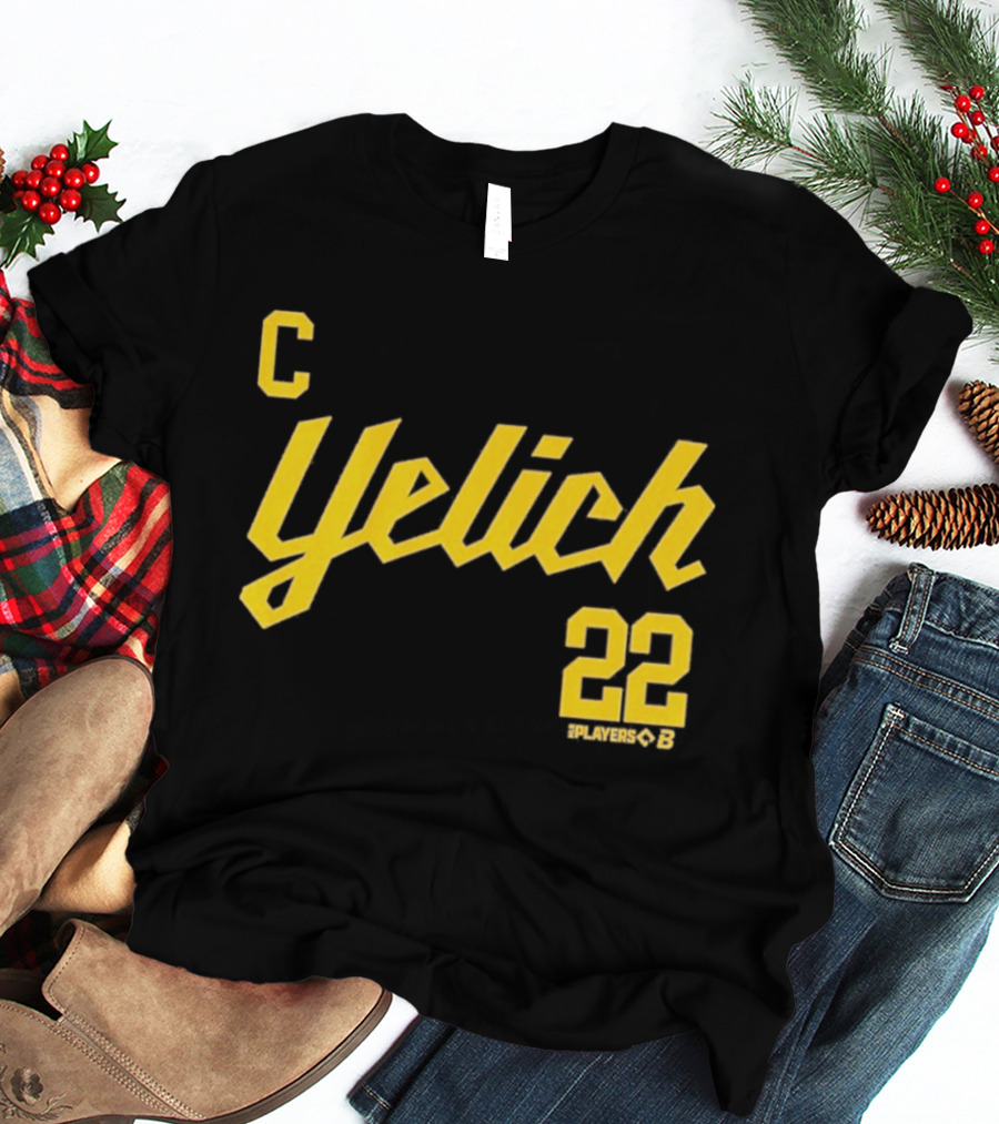 Yelich 22 Captain Players Milwaukee Brewers Baseball MLB T-Shirt