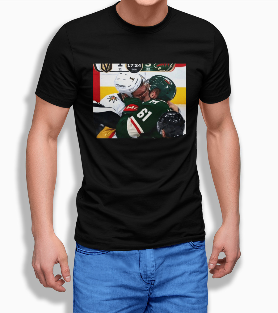 Lorenz And Lauzon Kissing Fight Vegas Golden Knights Minnesota Wild NHL Hockey T-Shirt