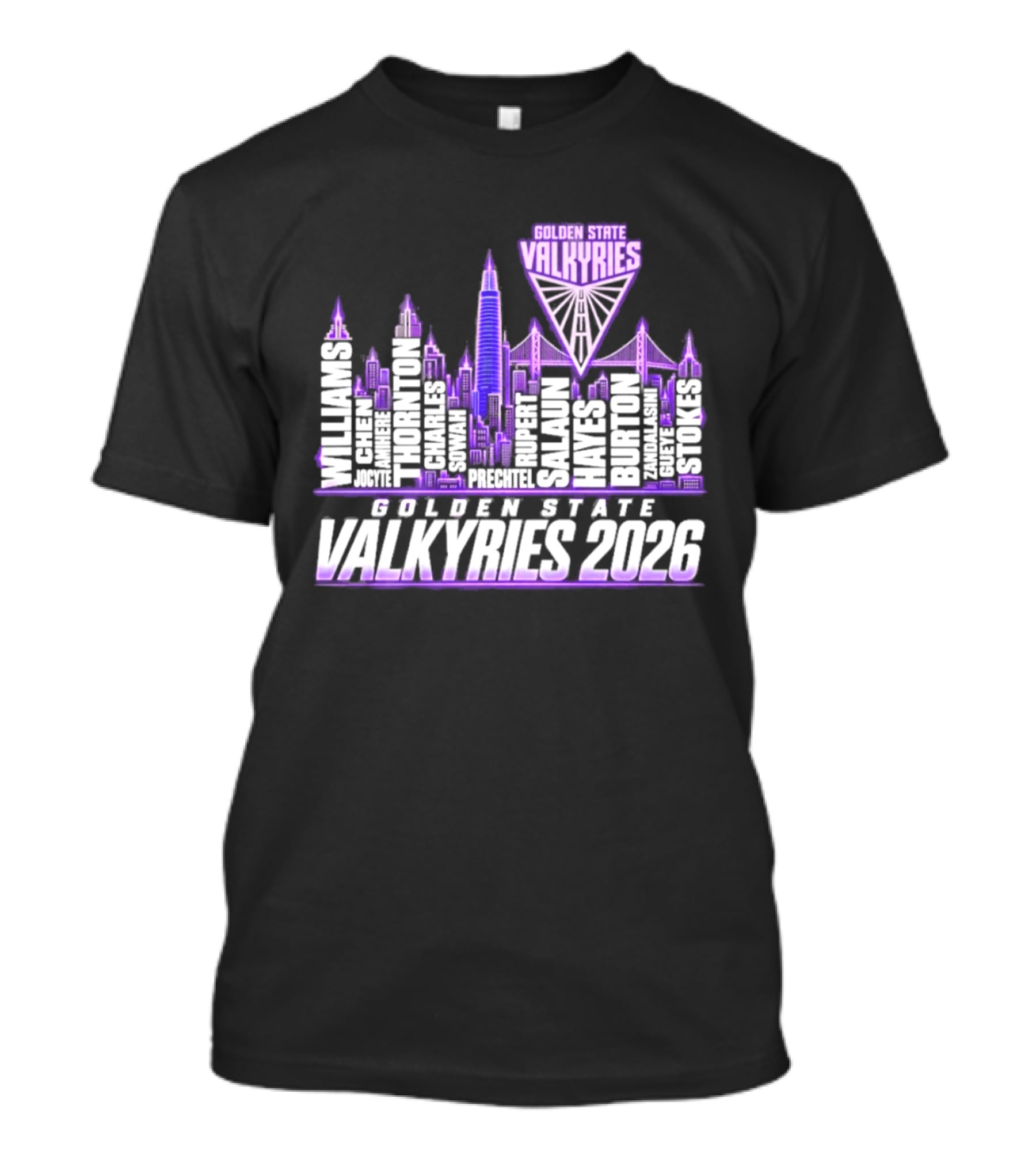 Golden State Valkyries 2026 WNBA City Name Player Skyline Light T-Shirt