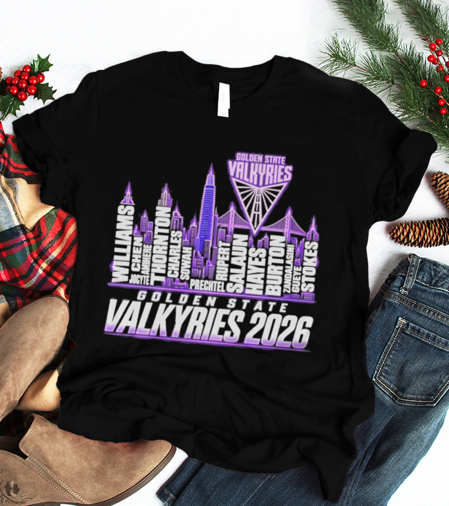 Golden State Valkyries 2026 WNBA City Name Player Skyline Light T-Shirt