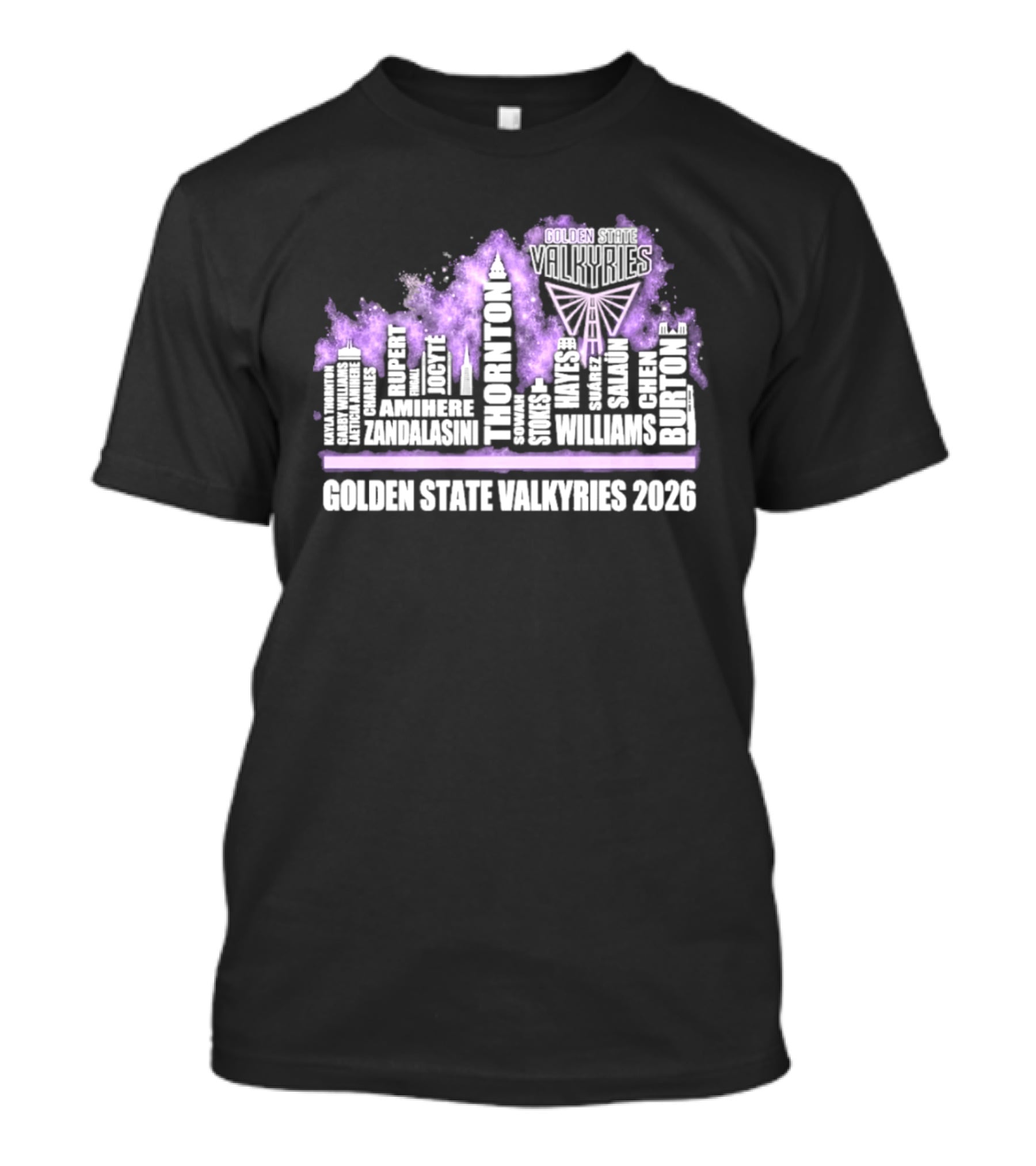 Golden State Valkyries 2026 WNBA Skyline Butterfly T-Shirt