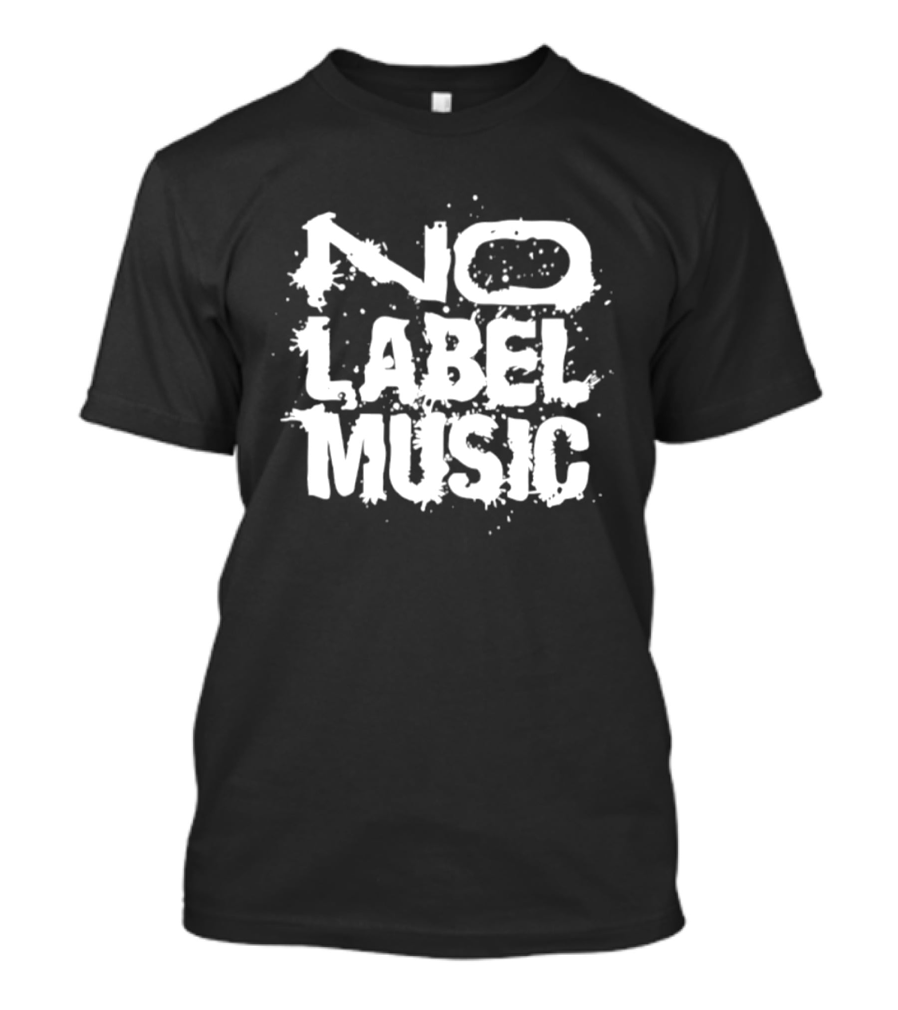 No Label Music White Paint Splatter Effect T-Shirt