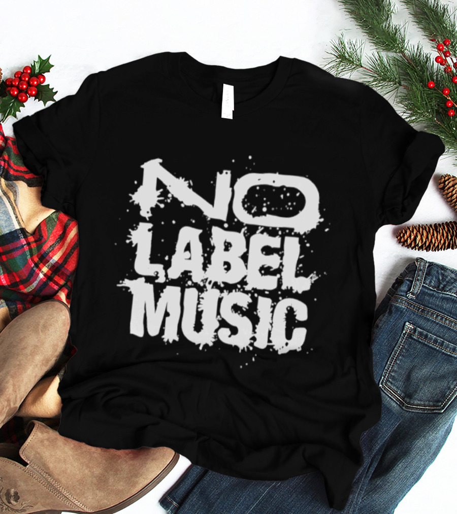 No Label Music White Paint Splatter Effect T-Shirt