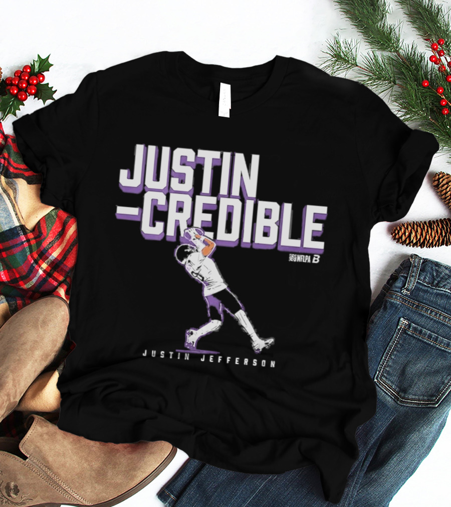 Justin Jefferson Justin Credible Minnesota Vikings Team 18 Football Player T-Shirt