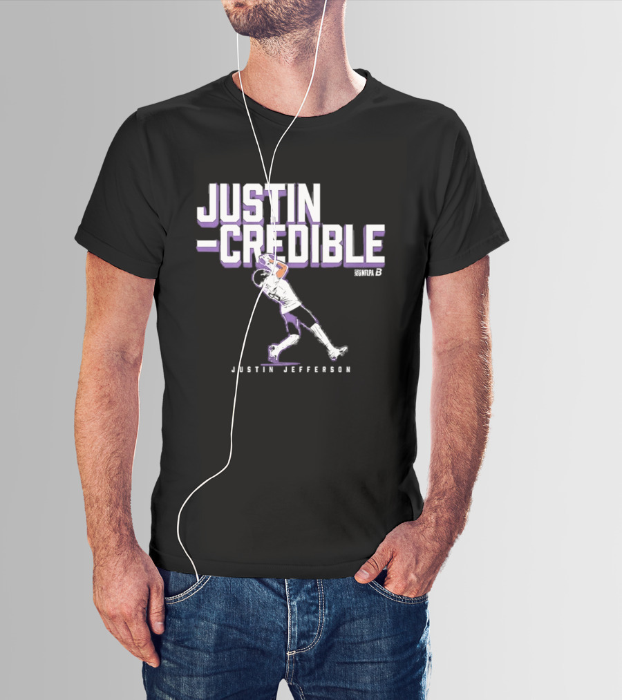Justin Jefferson Justin Credible Minnesota Vikings Team 18 Football Player T-Shirt