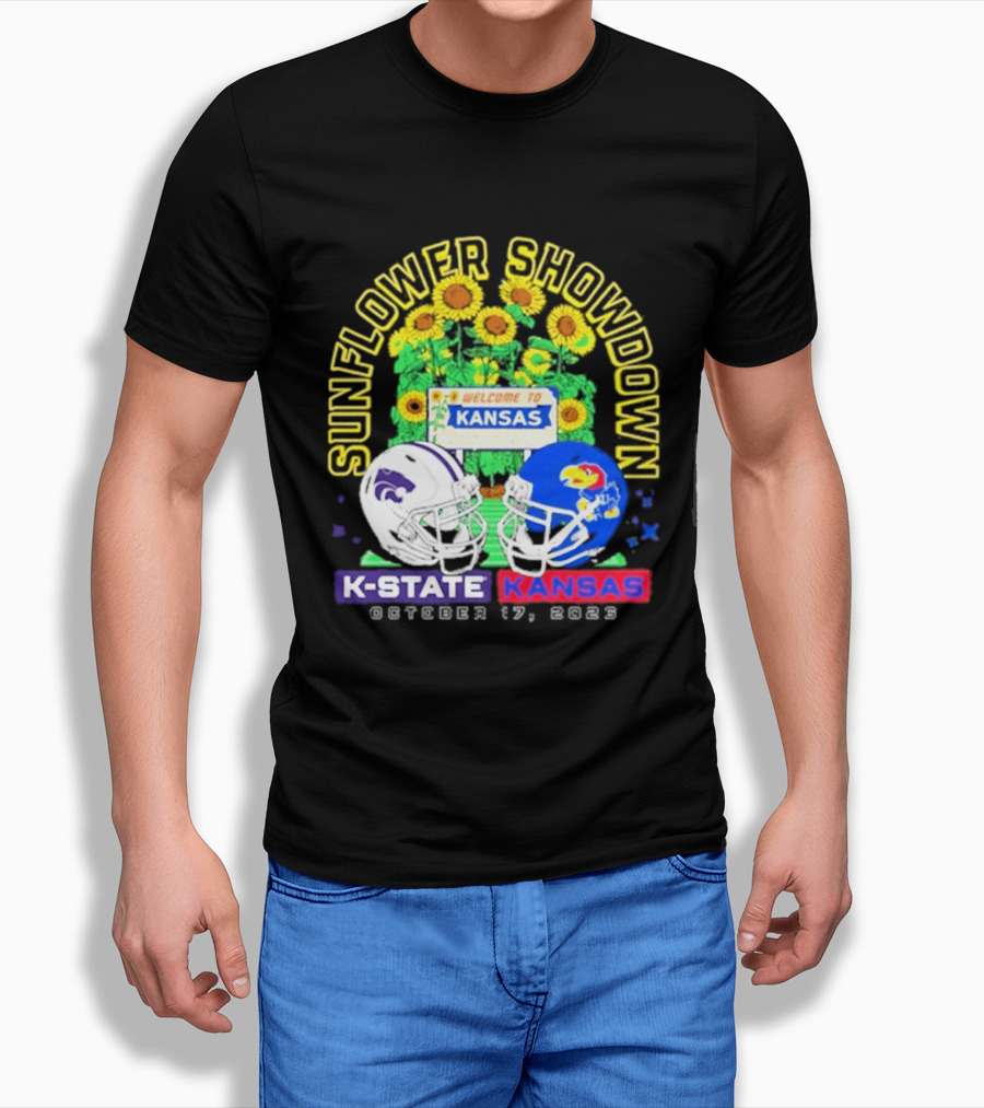Sunflower Showdown K State Wildcats Vs Kansas Jayhawks October 17 2026 Welcome To Kansas Rivalry T-Shirt