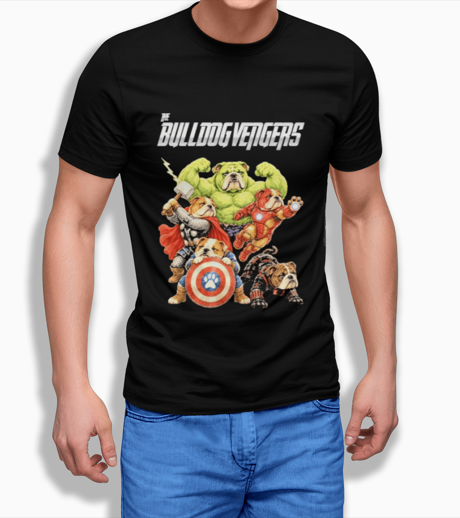 Bulldog Avengers 2026 Superhero Team Marvel T-Shirt
