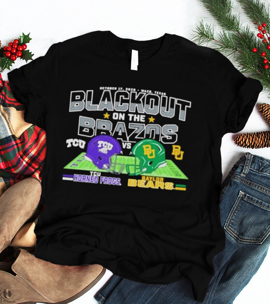Baylor Bears Vs TCU Horned Frogs Blackout On The Brazos Gameday T-Shirt