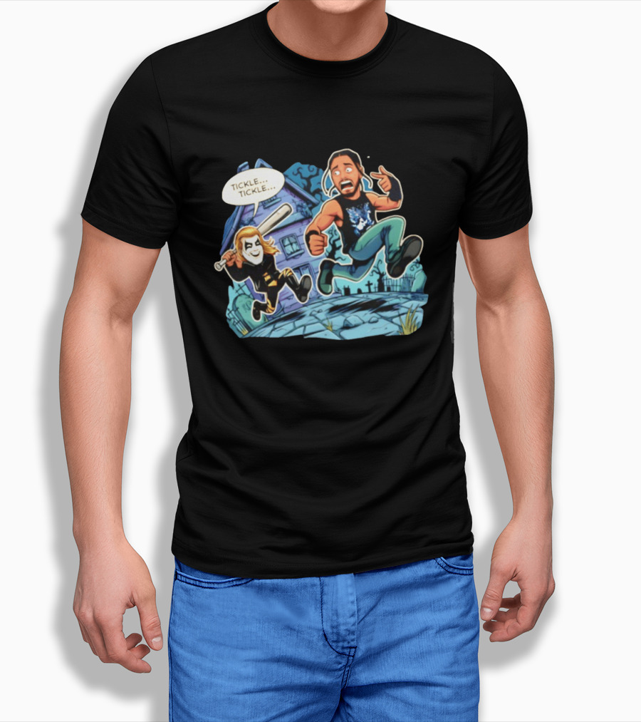 Halloween Cartoon Chase Tucker Remy Tickle Tickle Baseball Bat Haunted House T-Shirt