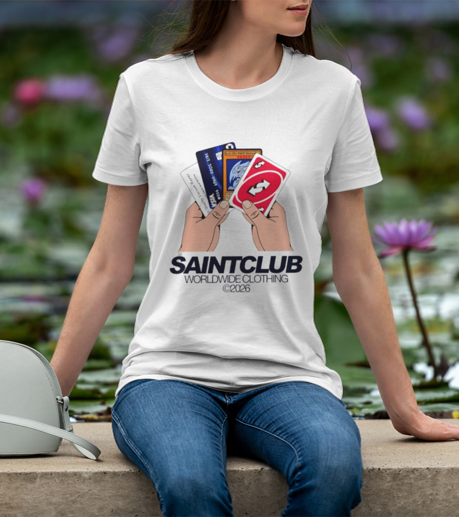 Blue Eyes White Dragon Uno Card Saintclub Worldwide Clothing 2026 T-Shirt