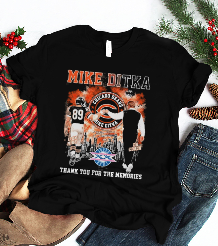 Mike Ditka Iron Mike Da Coach Super Bowl Fist Bump Thank You For The Memories T-Shirt