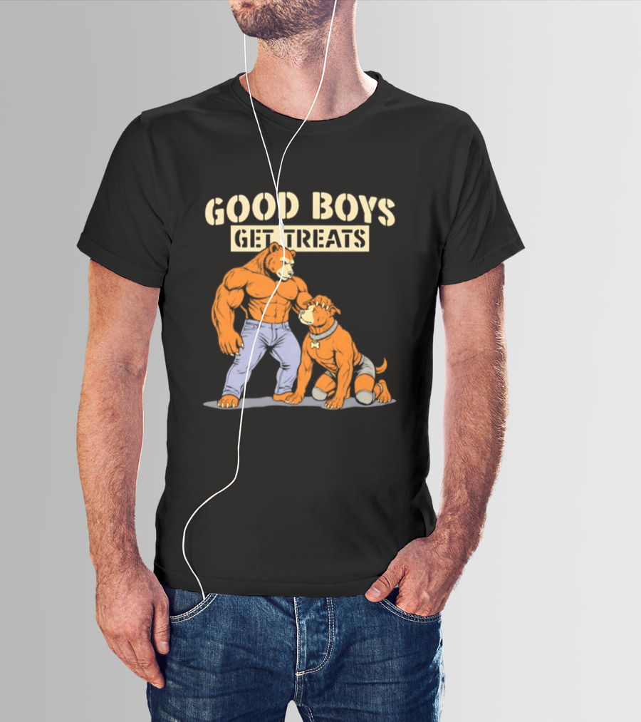 Good Boys Get Treats Pitbull Bear T-Shirt