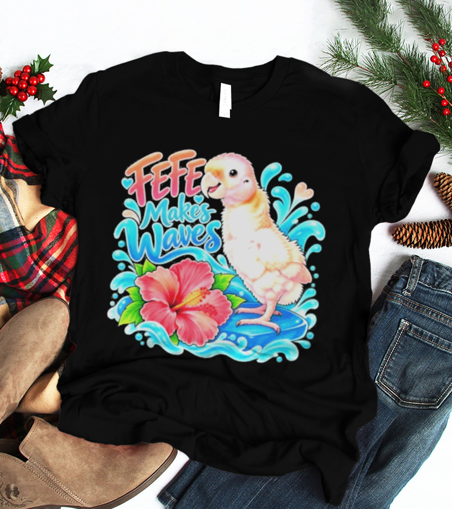 FeFe Makes Waves Parrot Hibiscus Splash Fundraiser T-Shirt