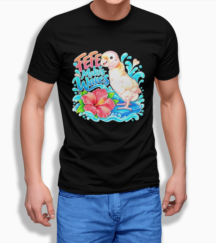 FeFe Makes Waves Parrot Hibiscus Splash Fundraiser T-Shirt