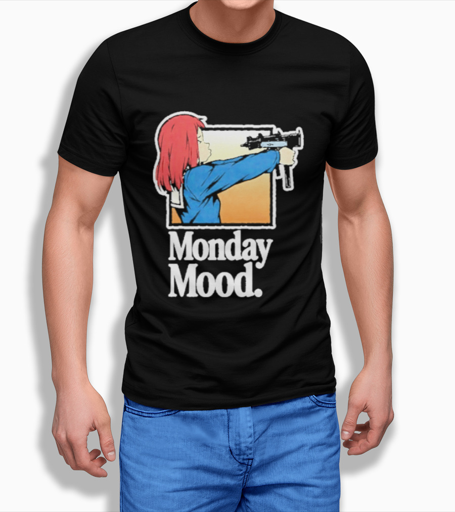 Mamimi Samejima Fooly Cooly Monday Mood Anime Gun Playful Vibe T-Shirt