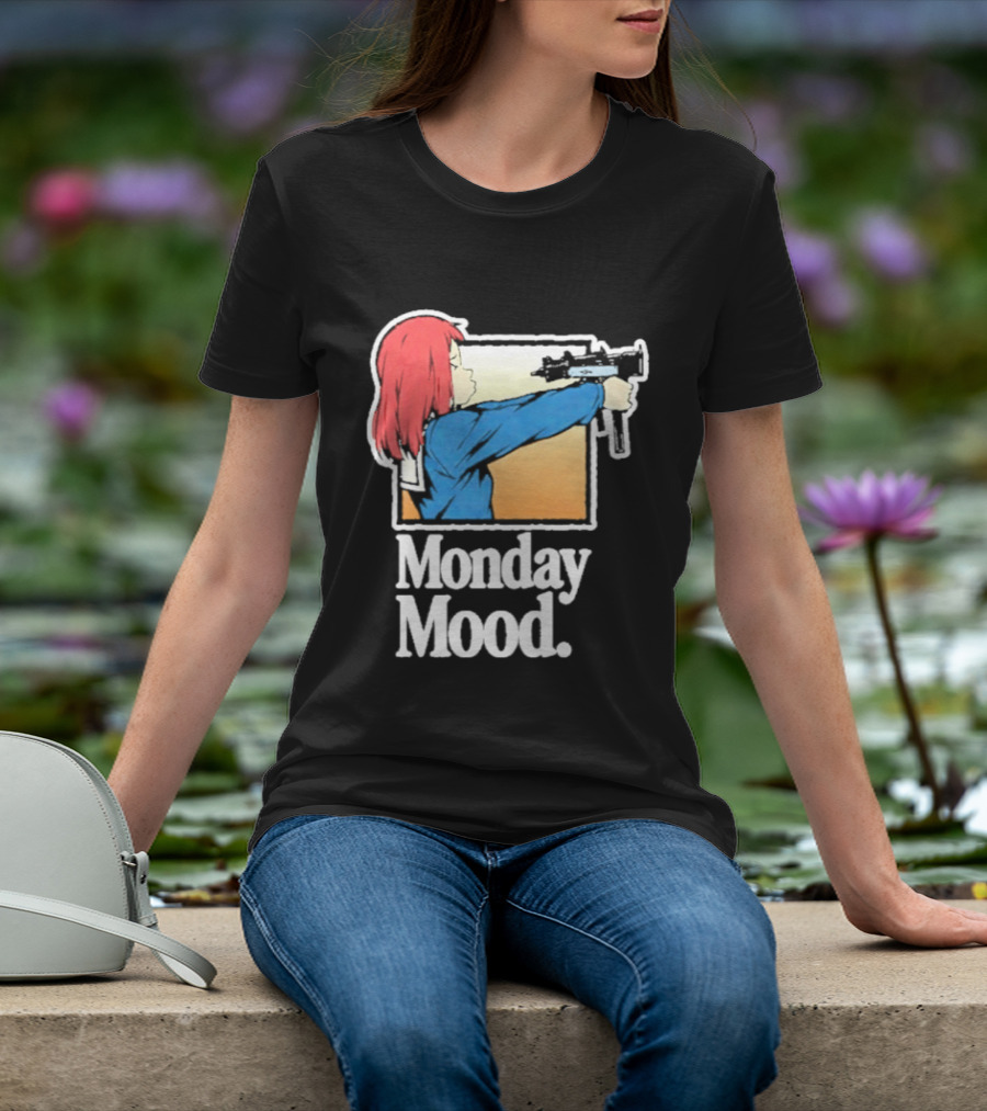 Mamimi Samejima Fooly Cooly Monday Mood Anime Gun Playful Vibe T-Shirt