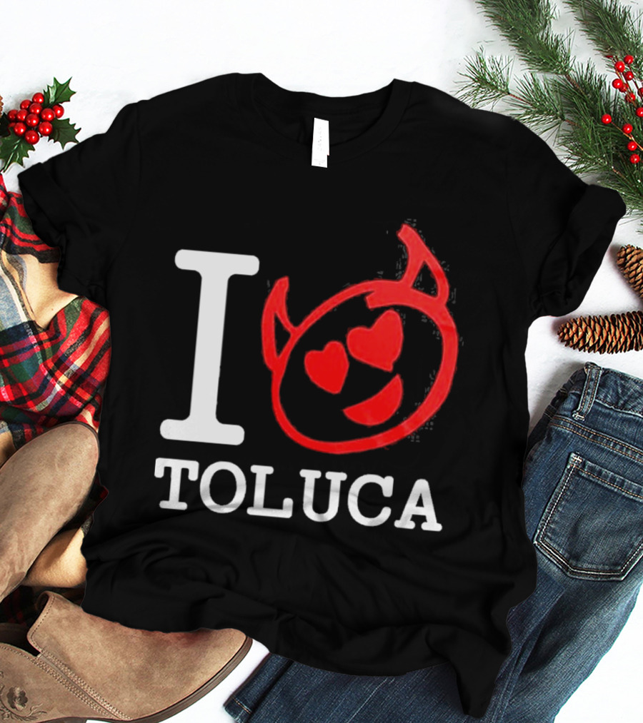 I Love Toluca FC Heart Eyes Devil Emoticon T-Shirt