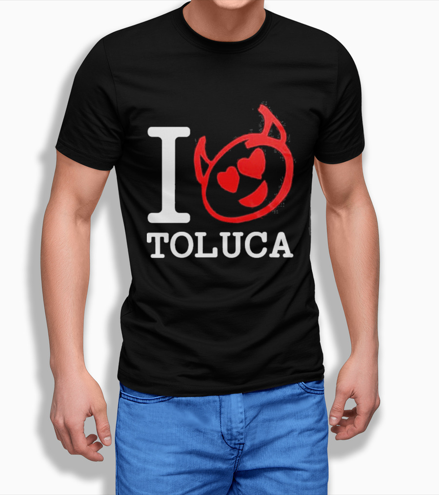 I Love Toluca FC Heart Eyes Devil Emoticon T-Shirt