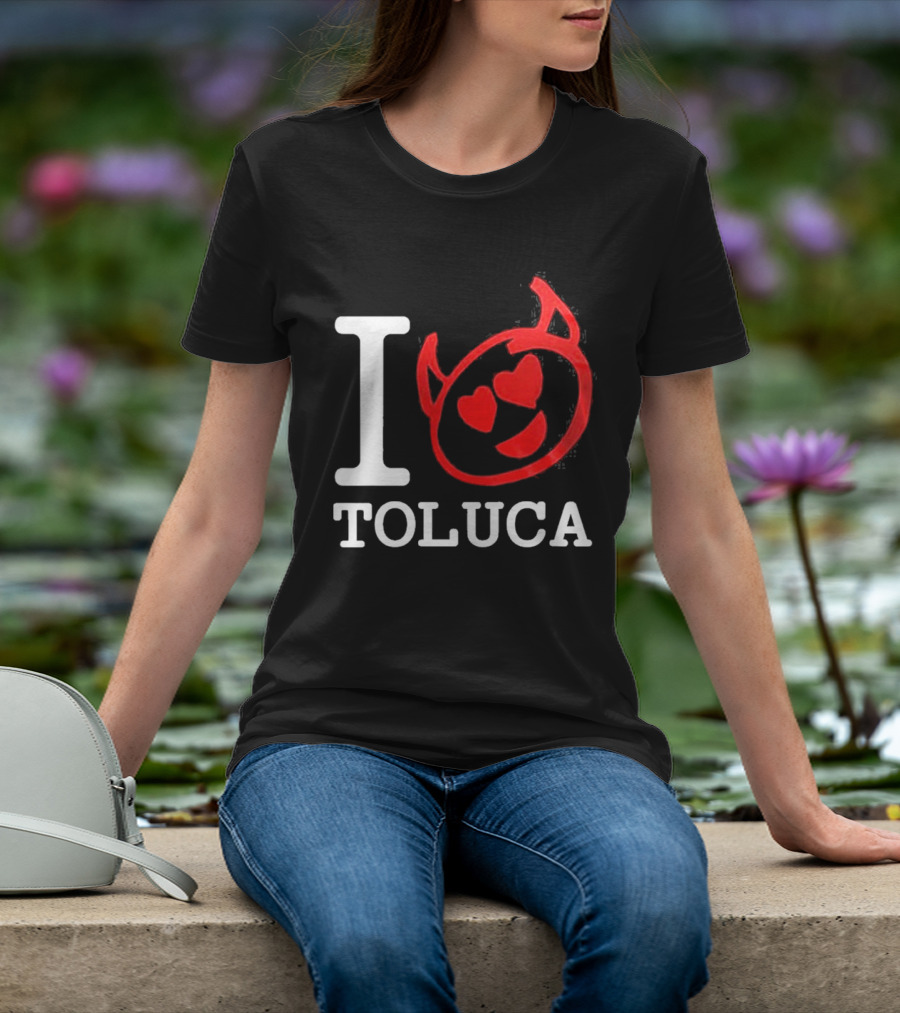 I Love Toluca FC Heart Eyes Devil Emoticon T-Shirt