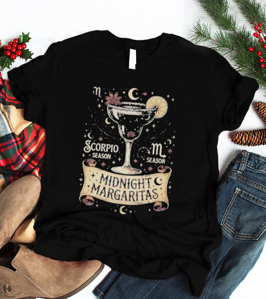 Midnight Margaritas Scorpio Season Zodiac Cocktail Aesthetic T-Shirt