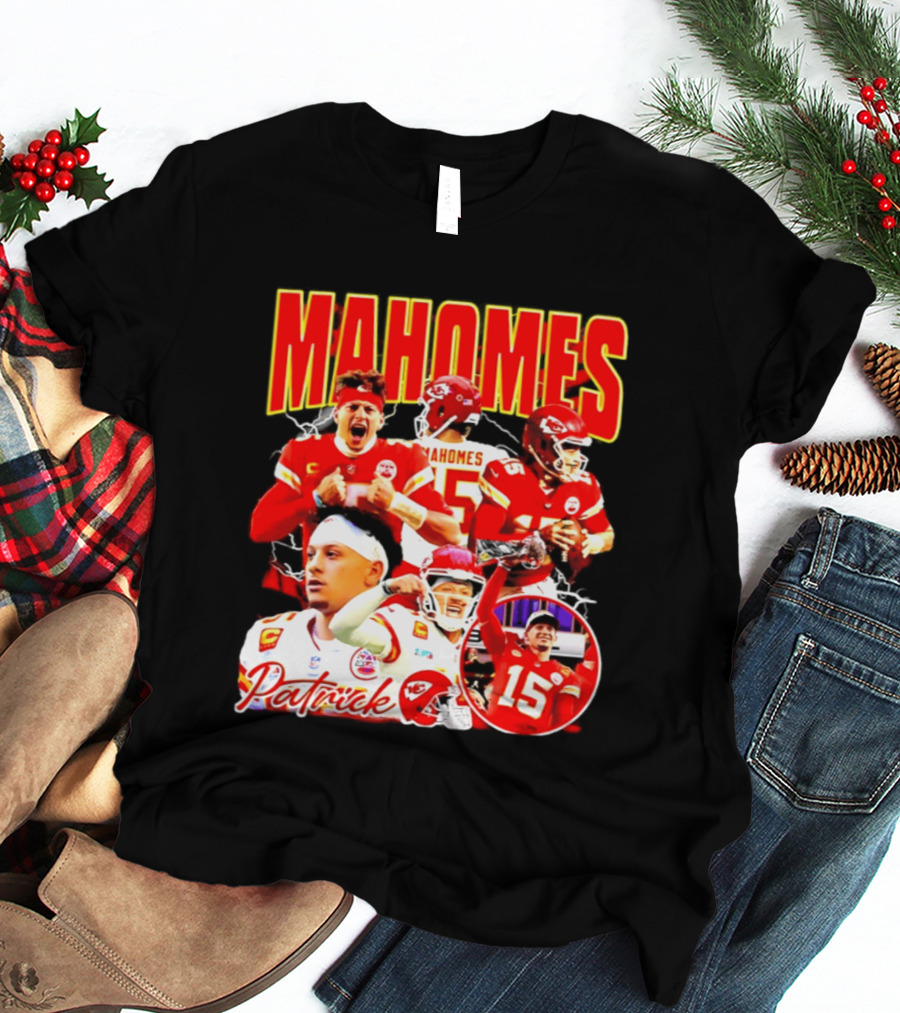 Patrick Mahomes Kansas City Chiefs 15 Red Gold Champion 2026 T-Shirt
