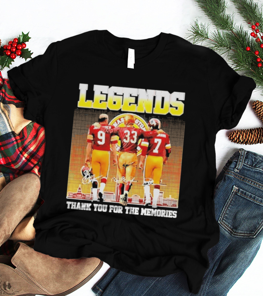 Washington Commanders Legends Thank You For The Memories Skyline Signatures T-Shirt